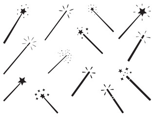 MAGIC WAND SILHOUETTE WHITE BACKGROUND