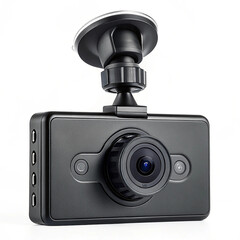 Car dashcam camera on white background