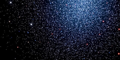 Millions of glittering stardust particles falling like a snowstorm, isolated on black, abstract, magic