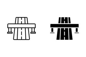 Highway icon set. Road symbol. Vector illustration isolated on white background