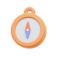 Cartoon Compass 3D Rendering Icon Isolated Transparent Background