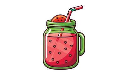Refreshing watermelon juice, drink it during the hot summer. Illustration vector format for restaurant menu needs, beverage businesses, and all your design needs