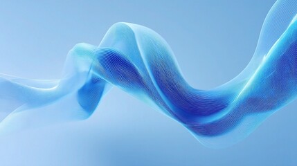 Elegant Blue Abstract Waves with Soft Gradient Flowing Design
