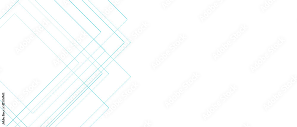 Poster Abstract minimalist geometric background with diagonal lines in soft pastel cyan on a clean white canvas. Modern airy tech-inspired aesthetic. Ideal for UI backgrounds, presentations.