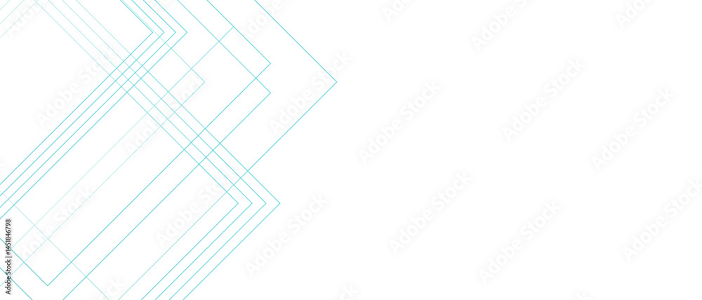 Poster Abstract minimalist geometric background with diagonal lines in soft pastel cyan on a clean white canvas. Modern airy tech-inspired aesthetic. Ideal for UI backgrounds, presentations.