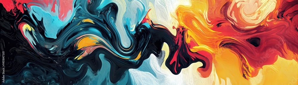 Aufkleber Dynamic Abstract Background Featuring Swirling Blue and Orange Hues with Intricate Fluid Textures in a Contemporary Artistic Style Perfect for Modern Design