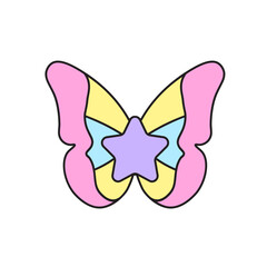 Hand drawn flat trendy cartoon element collection