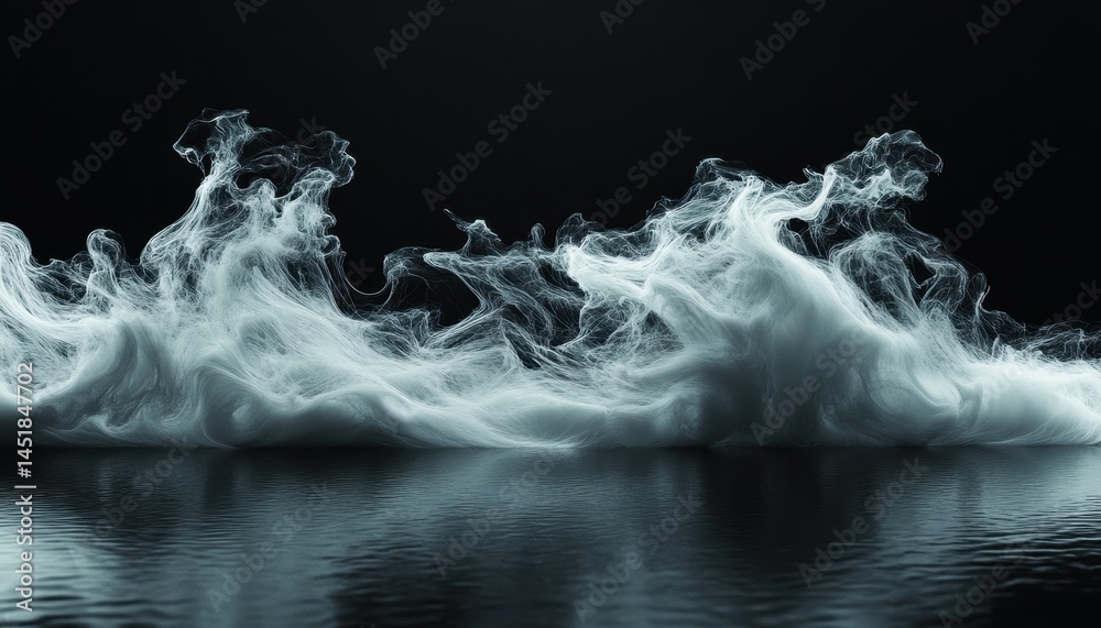 Poster Dynamic Water Splash with Abstract Texture in Motion Against Dark Background Featuring Ripples and Reflections with Shiny Surface