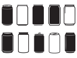 SODA CAN SILHOUETTE WHITE BACKGROUND