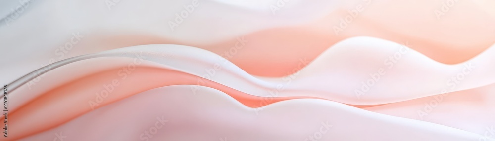 Aufkleber elegant abstract silk fabric with soft waves in pastel peach and white hues for luxury design backgr