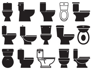 TOILET SILHOUETTE WHITE BACKGROUND