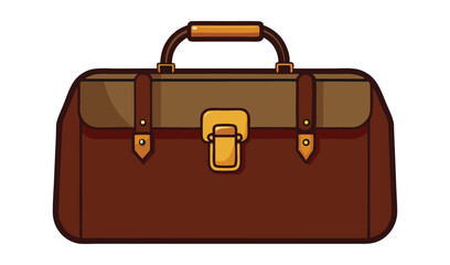 brown suitcase isolated on white