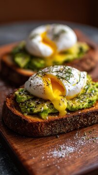 Avocado toast with poached egg