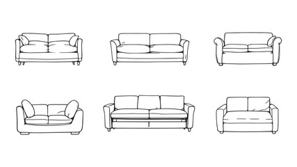 Convertible Sofa line art illustration Modern Living Room Essentials