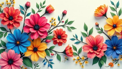Intricate, flowing floral design  Continuous, vibrant blooms , floral, botanical