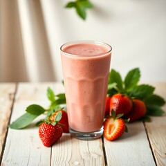 strawberry smoothie with strawberry