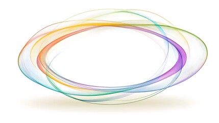 Abstract Rainbow Wave Circle Design Element