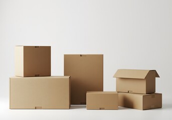 Cardboard boxes displayed