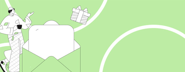 Invite friends to conduct questionnaire flat vector concept operation hand drawn illustration
