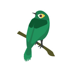 Exotic bright colorful titmouse. Vector illustration