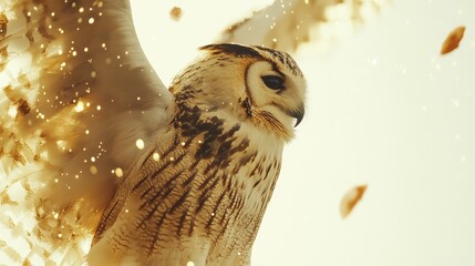 Majestic Owl Soaring Through a Starry Cosmos