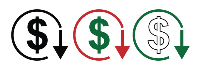 Cost Reduction Icon Vector Design