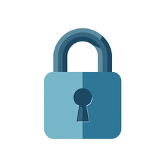 vector padlock icon in blue gradient representing security, copy space