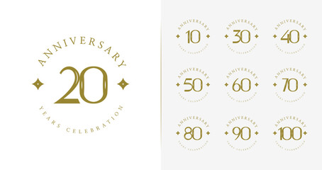Premium emblem anniversary logo design. Birthday symbol with elegant and luxury style for celebration