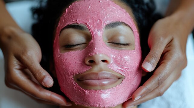 Woman receiving a facial mask treatment (1)