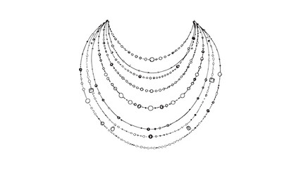 Elegant Silver Necklace Line Art Representation of Timeless Beauty