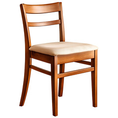 Fototapeta premium Wooden dining chair isolated on a transparent background PNG