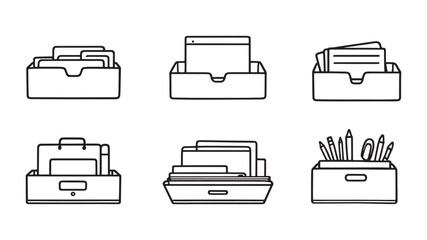 Expandable Desk Organizer Line Art Minimalist Illustration for Your Desk