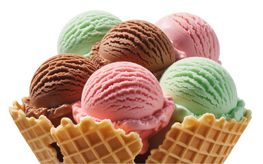 A delicious scoop of vanilla ice cream in a cone is a sweet and cold frozen dessert