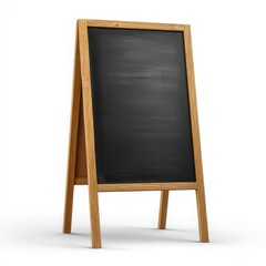 Wooden Framed Chalkboard A-Frame Sign on White Background