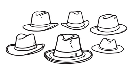Felt Hat Line Art Illustration Bold and Artistic Representation