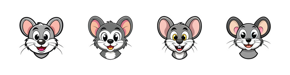 Curious mouse face cartoon world digital illustration playful environment close-up animal concept.