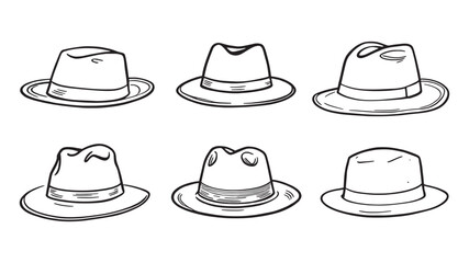 Felt Hat Line Art Illustration Simple and Elegant Design Concept