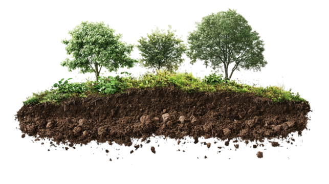 Floating compost optimization assistant projecting nutrient levels and cycles, isolated, PNG format, transparent background. Varient 5