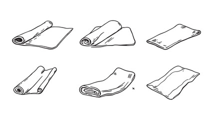 Flexible Yoga Mat Line Art Illustration in Simple Lines