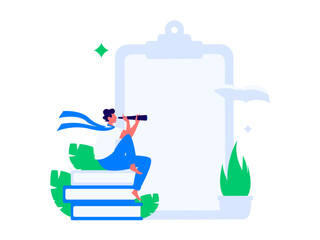 Invite friends to conduct questionnaire flat vector concept operation hand drawn illustration
