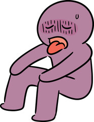 Illustration of tired man
