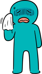 Illustration of tired man
