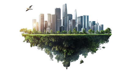 Floating corporate sustainability KPI tracker dashboard, isolated, PNG format, transparent background. Varient 3