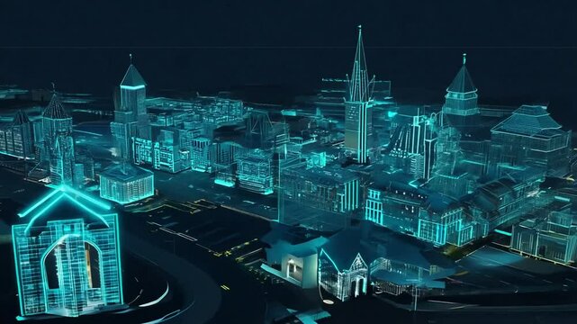 Digital Model Of A City Street By Laser Scanning
