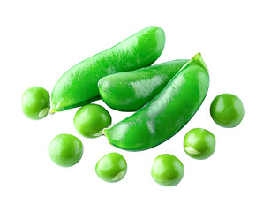 fresh green sugar snap peas and peas