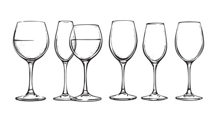 Frosted Wine Glass Line Art Creating a Timeless Artistic Expression