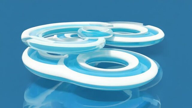 Abstract design of interconnected water rings.