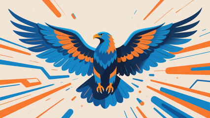 Obraz premium Majestic Blue Eagle with Spread Wings