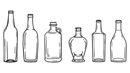 Glass Bottle line art illustration showcasing clean artistic precision