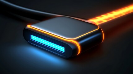 Futuristic Cable Connector Glow.
